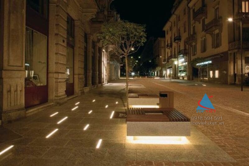 Thi công lắp đặt đèn LED full color ngoài trời trang trí khuôn viên sân vườn phố đi bộ
